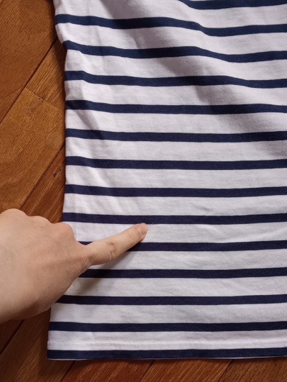 Saint James Meridien Striped Cotton Boat Neck Top Navy White Made in France S - Picture 13 of 14